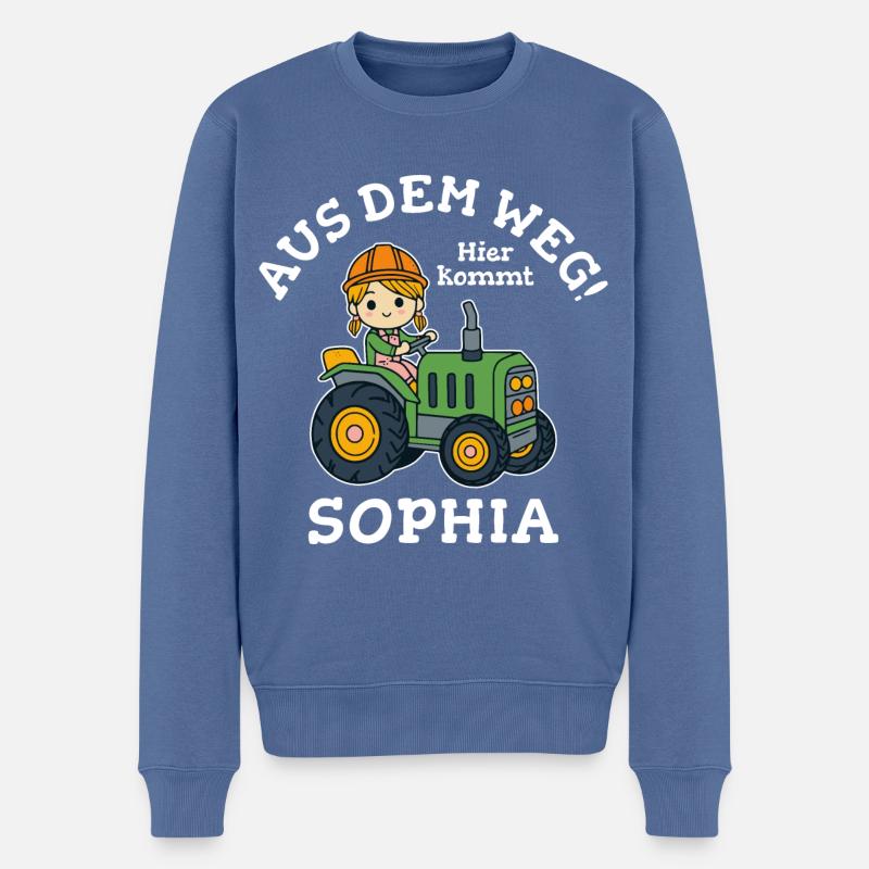 Sophia Name Traktor - Männer Premium Bio Pullover - Taubenblau