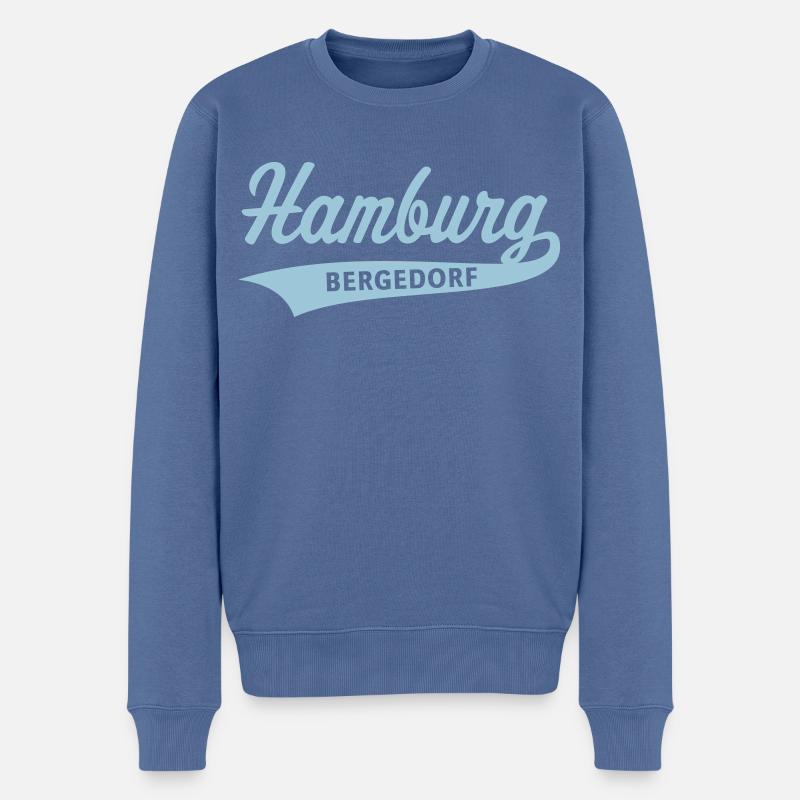 Hamburg Bergedorf (Bergedorfer / Bergedorferin) - Männer Premium Bio Pullover - Taubenblau