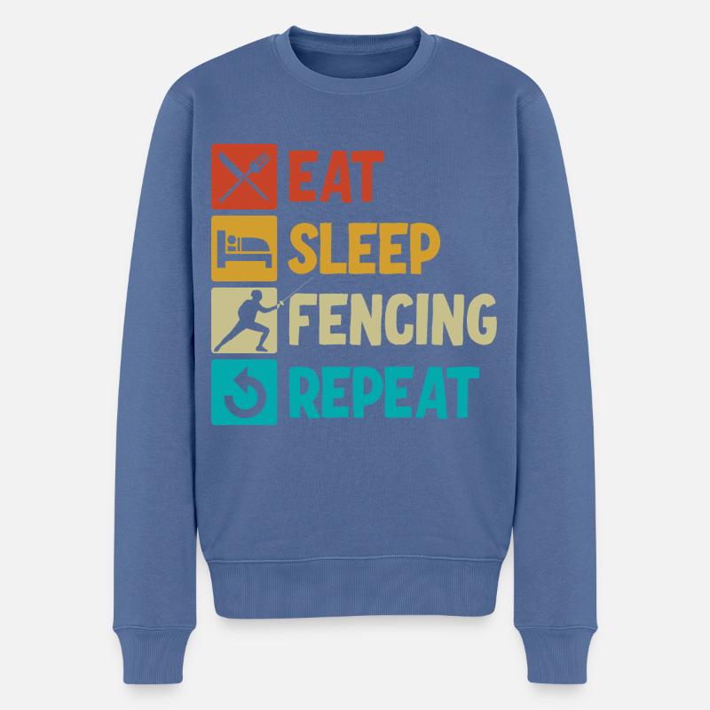 Fechten - Männer Premium Bio Pullover - Taubenblau