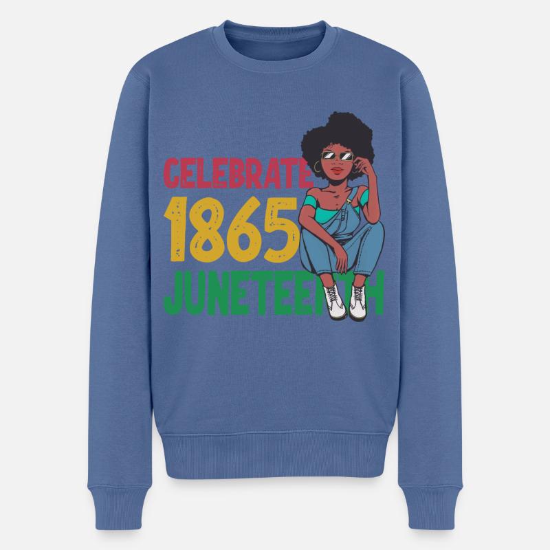 Juneteenth - Pull Premium bio Homme - bleu pigeon