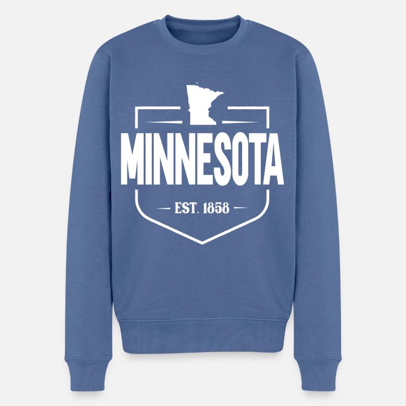 Minnesota - Männer Premium Bio Pullover - Taubenblau