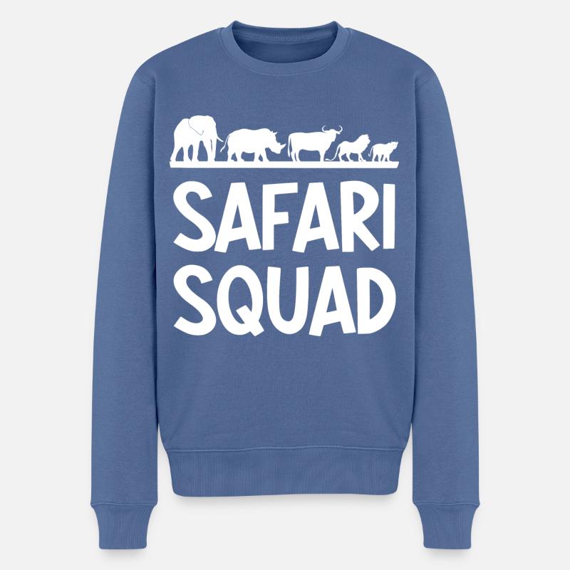 Safari Squad - Männer Premium Bio Pullover - Taubenblau