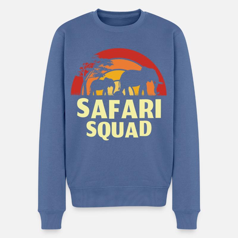 Escouade Safari - Pull Premium bio Homme - bleu pigeon