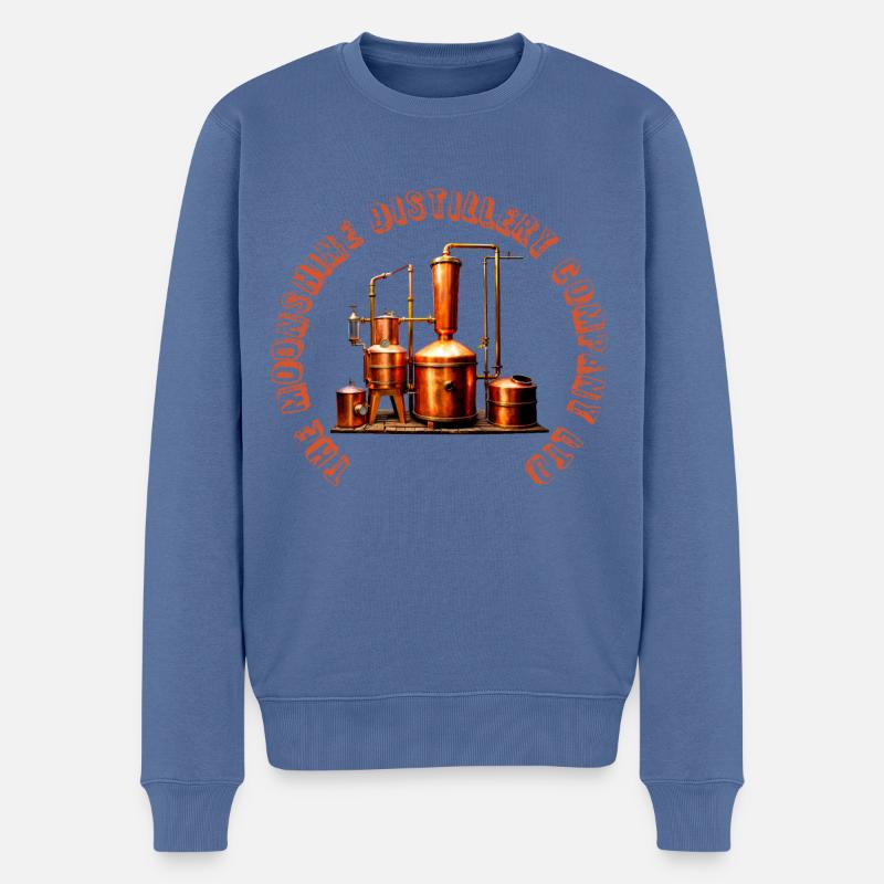 DIE MOONSHINE DESTILLERIE 2 - Männer Premium Bio Pullover - Taubenblau
