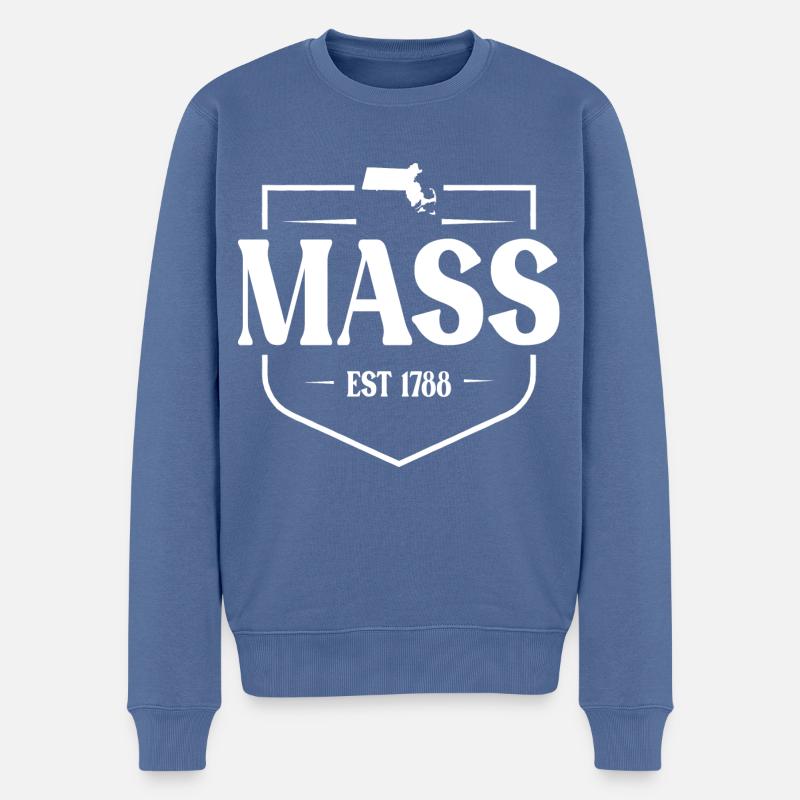 Massachusetts - Männer Premium Bio Pullover - Taubenblau