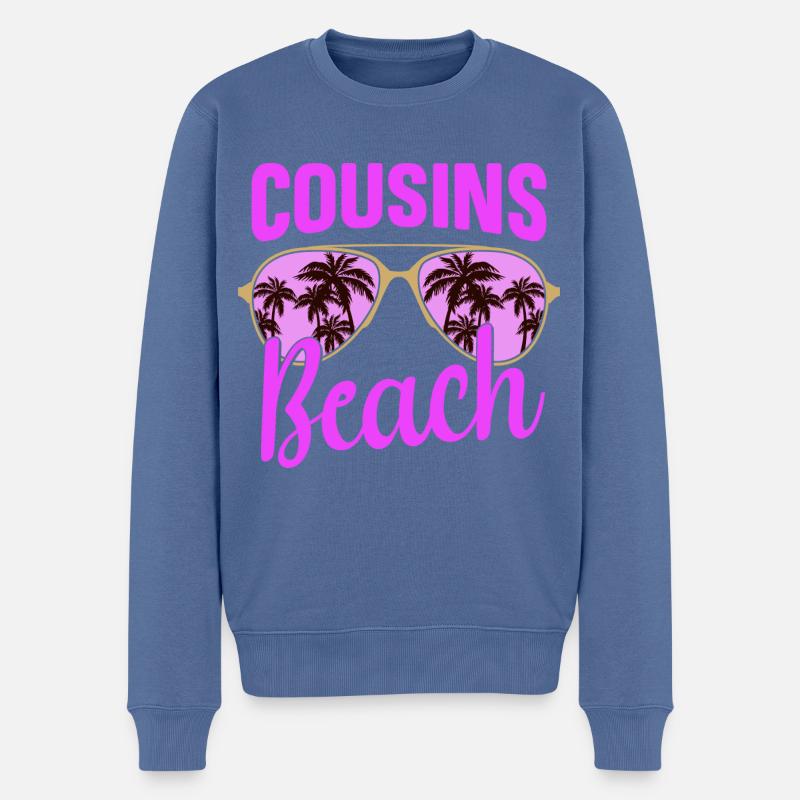 Plage de Cousins - Pull Premium bio Homme - bleu pigeon