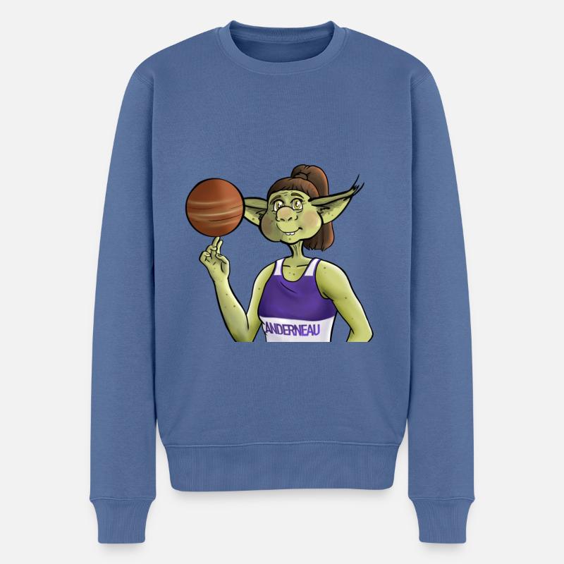 Korrigane basket supporter Landerneau - Pull Premium bio Homme - bleu pigeon