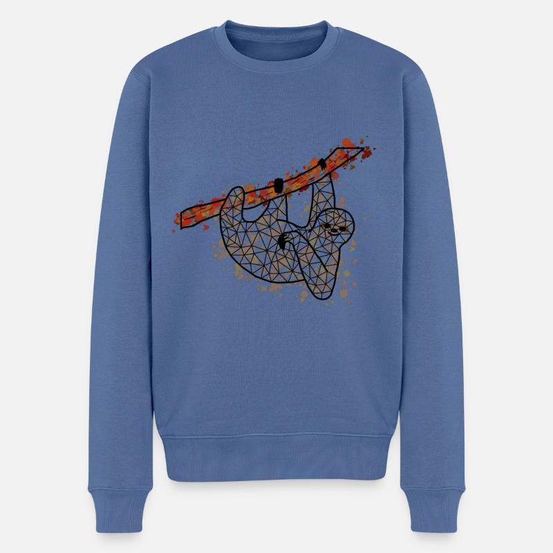 Slothh GeomeTRIX bunt - Männer Premium Bio Pullover - Taubenblau