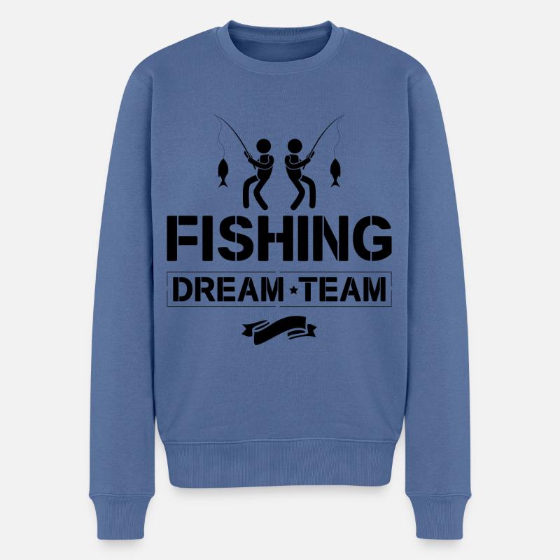 Fishing Dream Team - Männer Premium Bio Pullover - Taubenblau
