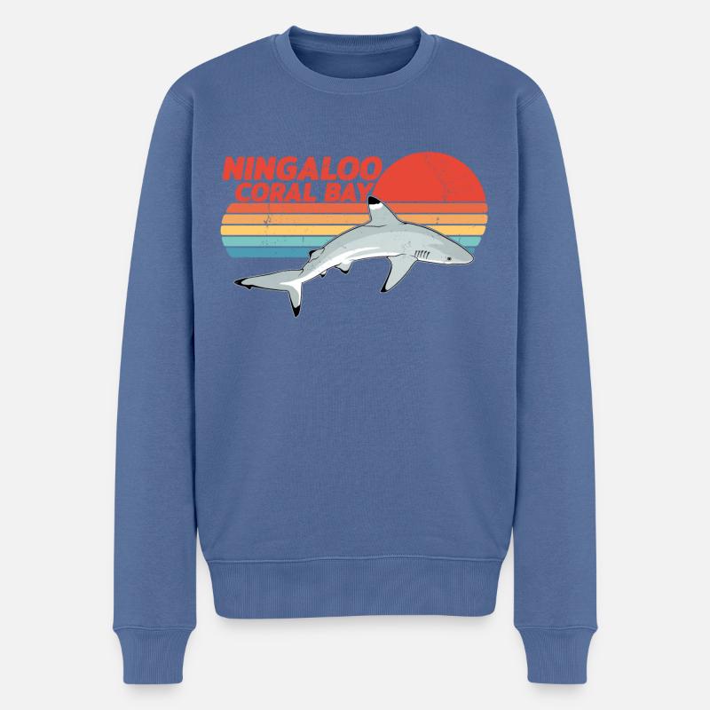 Requin à pointes noires - Pull Premium bio Homme - bleu pigeon
