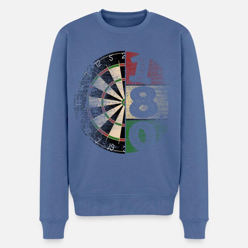 Darts - Dartscheibe - 180 - Dartspieler - Männer Premium Bio Pullover - Taubenblau