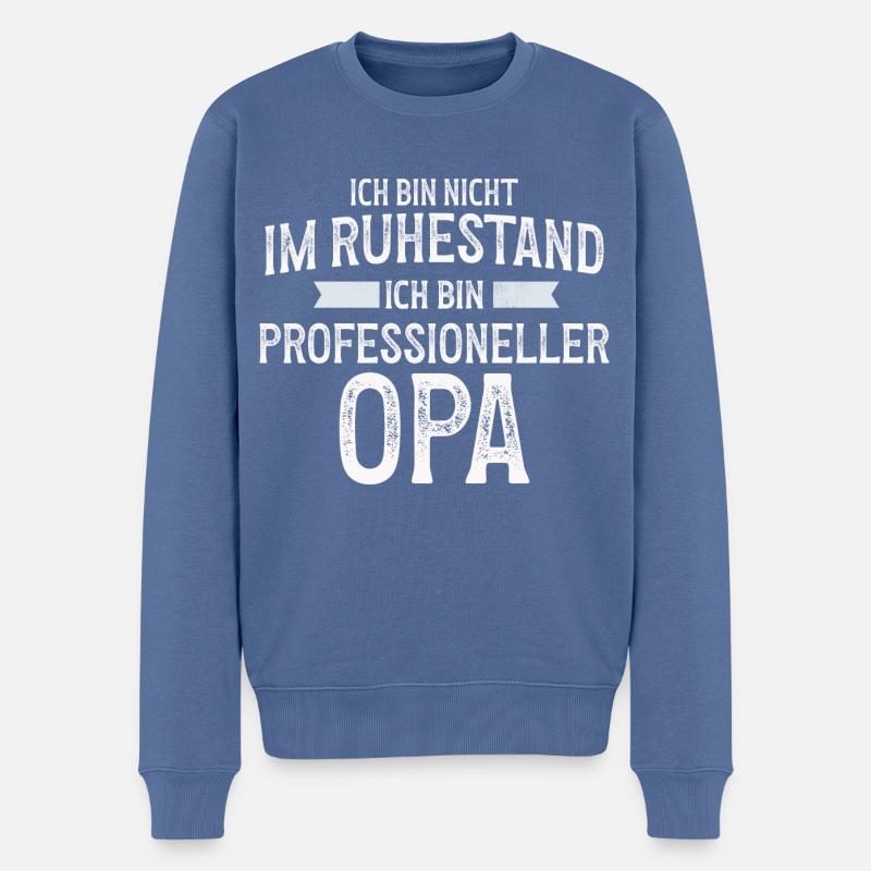 Professioneller Opa - Lustiges Ruhestand Geschenk - Männer Premium Bio Pullover - Taubenblau
