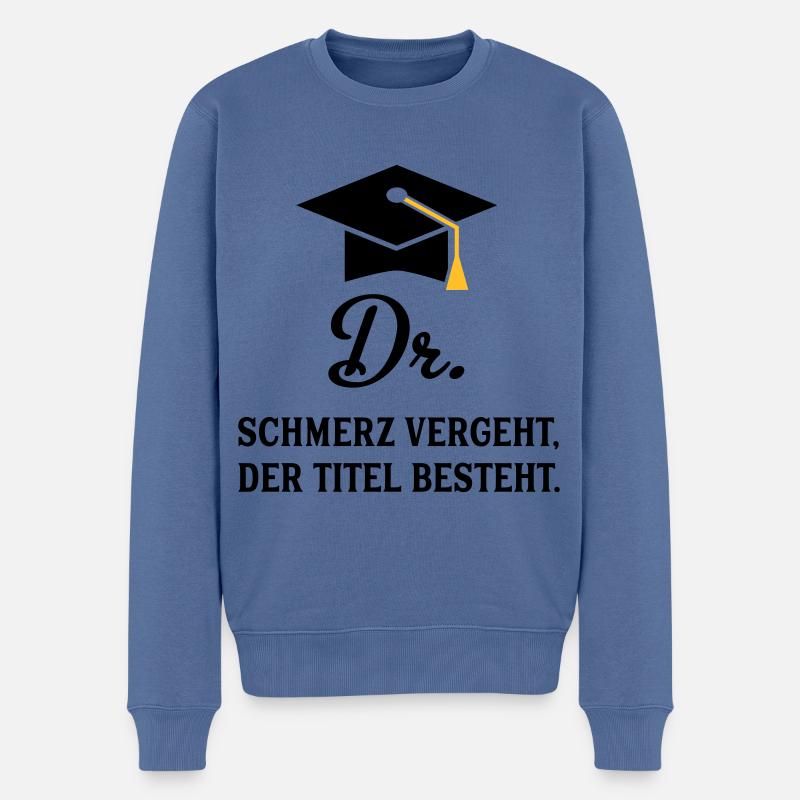 dr - Männer Premium Bio Pullover - Taubenblau