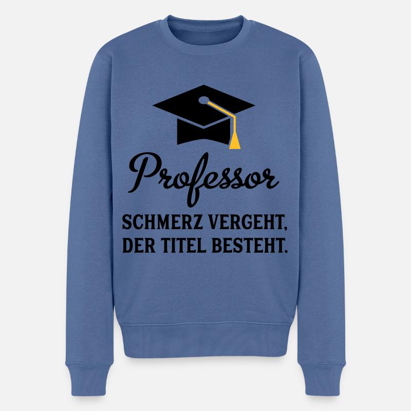 professor - Männer Premium Bio Pullover - Taubenblau