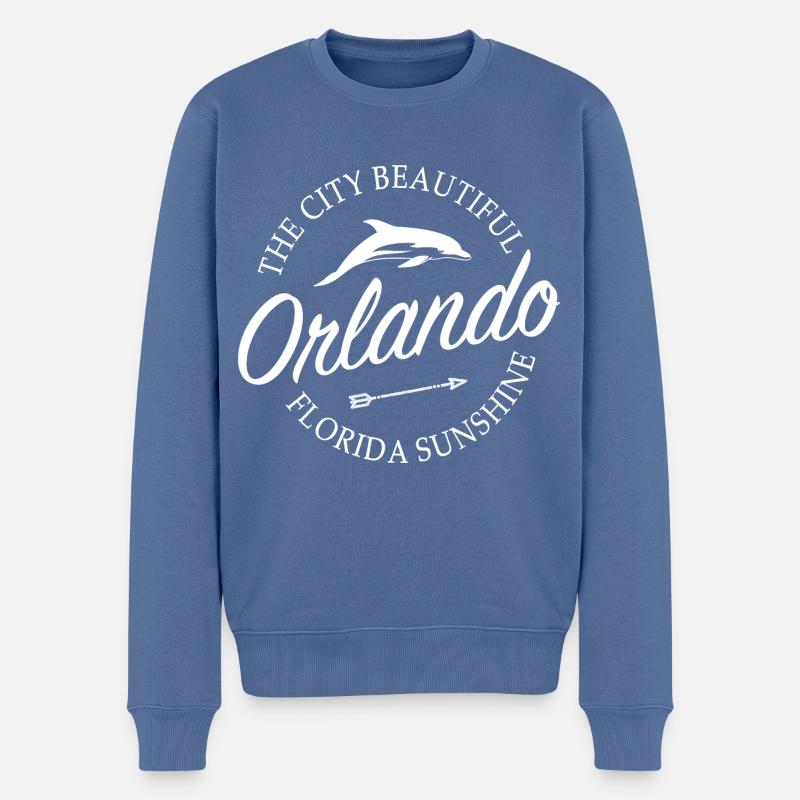 Orlando Floride - Pull Premium bio Homme - bleu pigeon