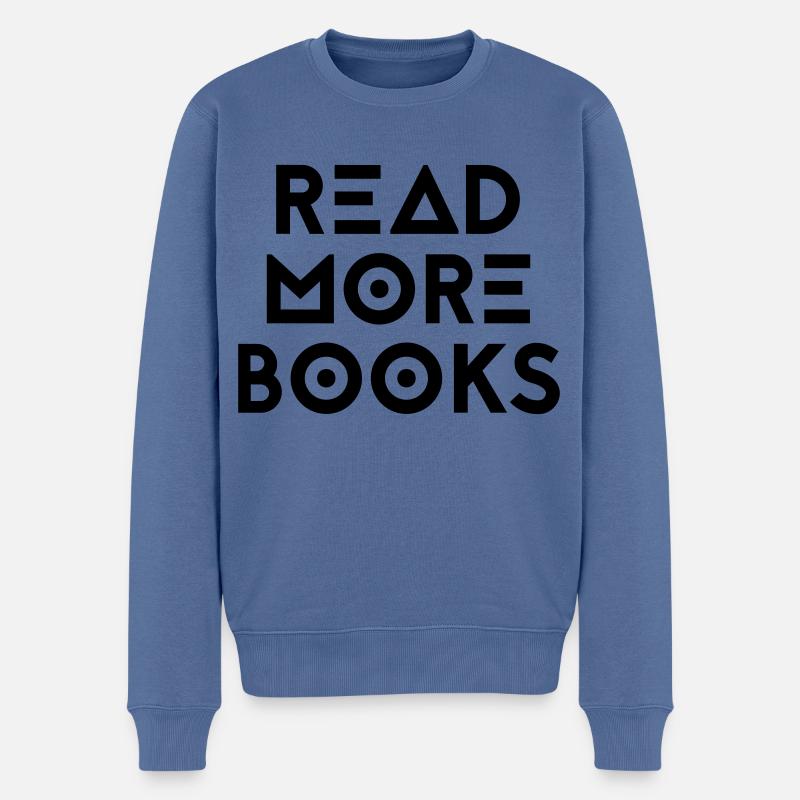 READ MORE BOOKS - Männer Premium Bio Pullover - Taubenblau