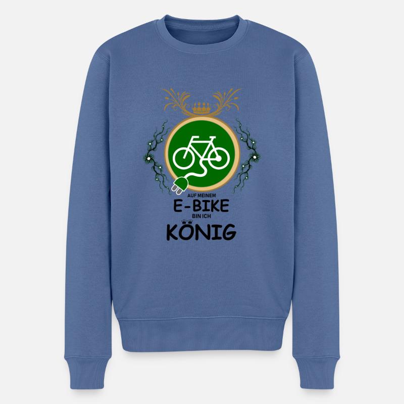 ss200527 ebike KOeNIG SCHWARZ - Männer Premium Bio Pullover - Taubenblau