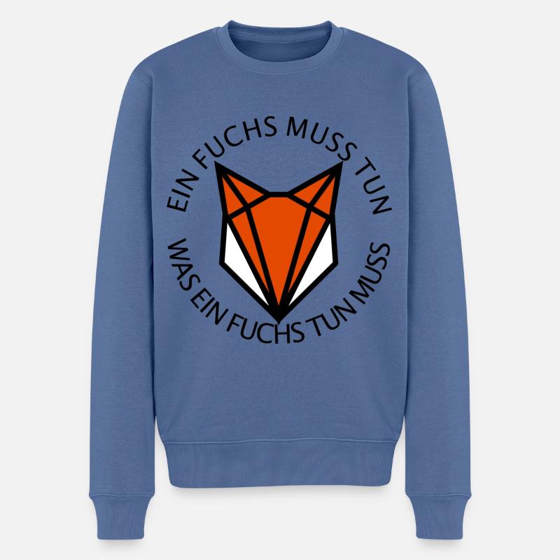 Ein Fuchs muss tun, was ein Fuchs tun... - Männer Premium Bio Pullover - Taubenblau