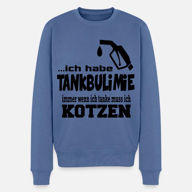 Tankrabatt Benzin Diesel Gold Benzinpreis - Männer Premium Bio Pullover - Taubenblau