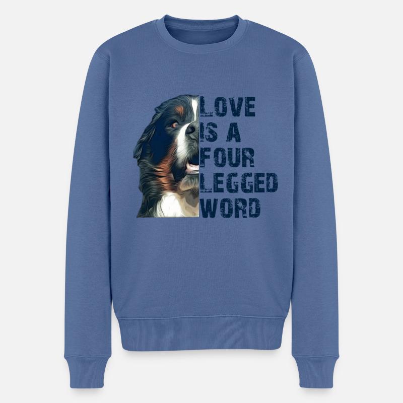 Berner Sennenhund - Männer Premium Bio Pullover - Taubenblau