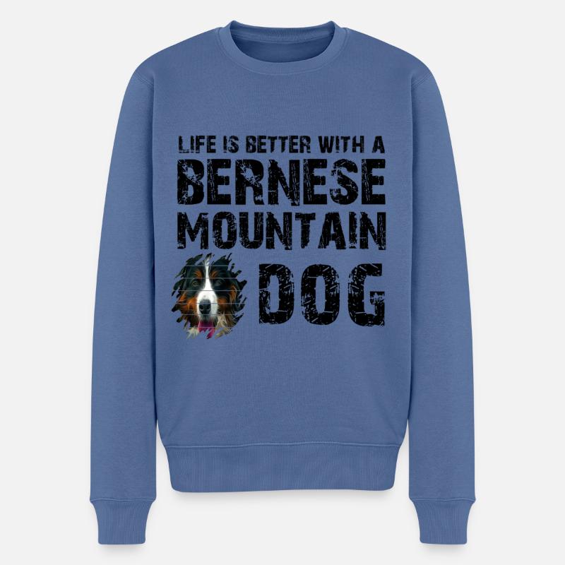 Berner Sennenhund - Männer Premium Bio Pullover - Taubenblau