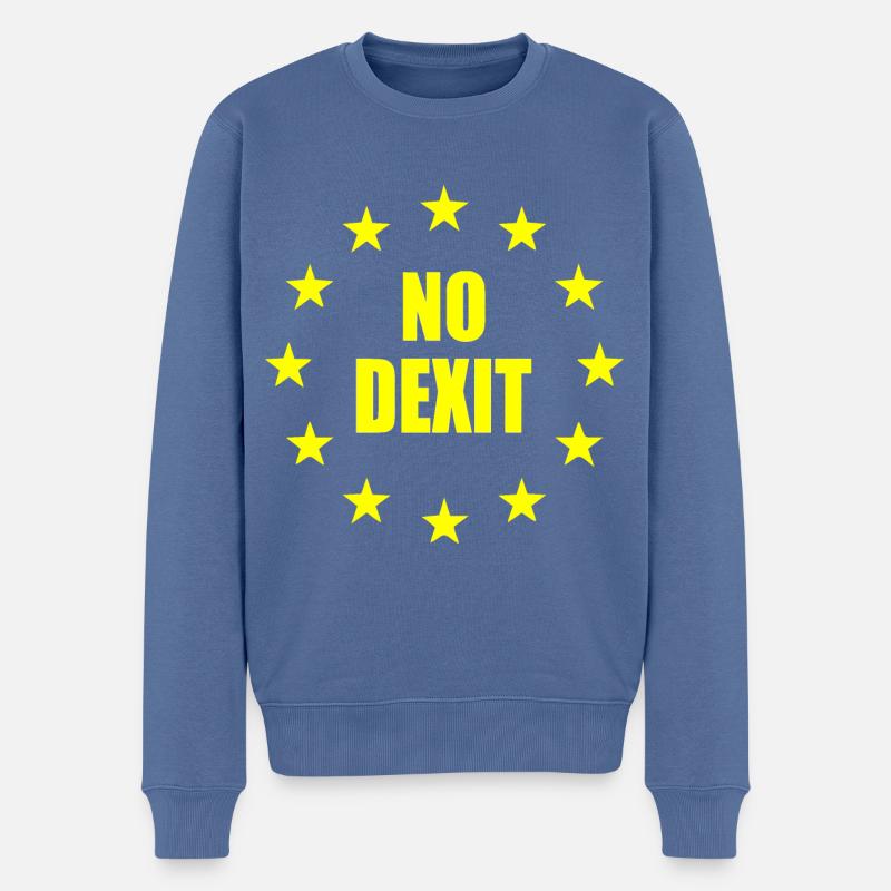 No dexit - Männer Premium Bio Pullover - Taubenblau
