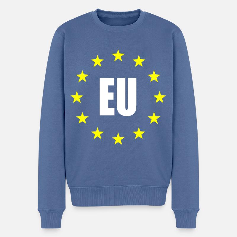 UE - Europe - Pull Premium bio Homme - bleu pigeon