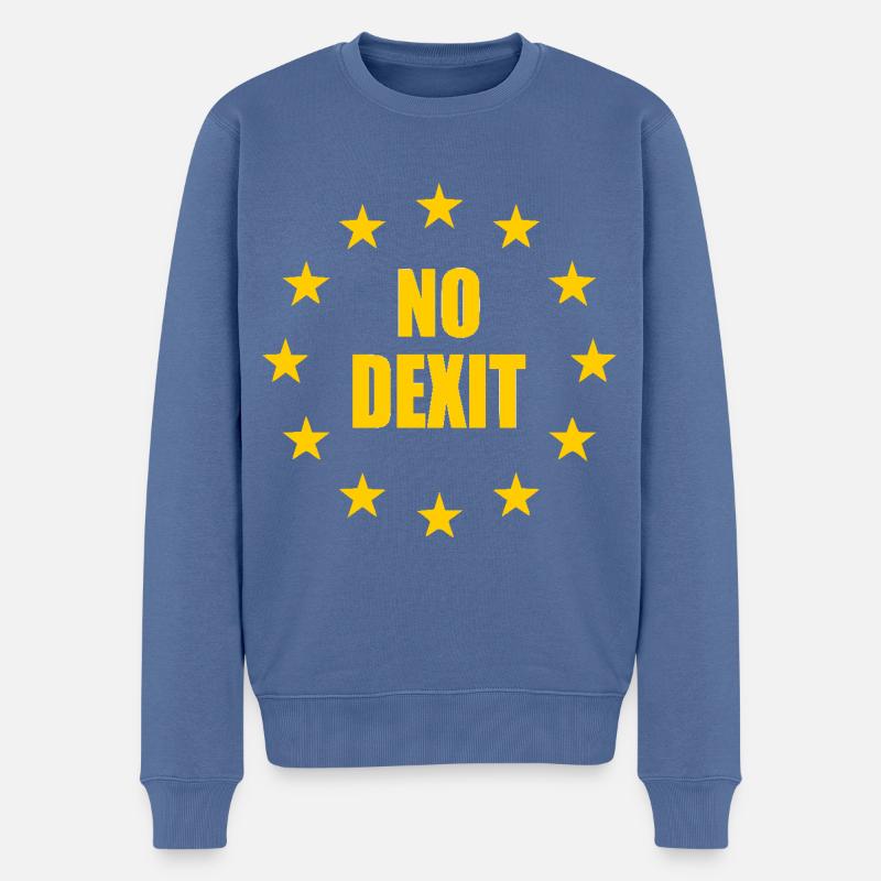 No dexit - Männer Premium Bio Pullover - Taubenblau