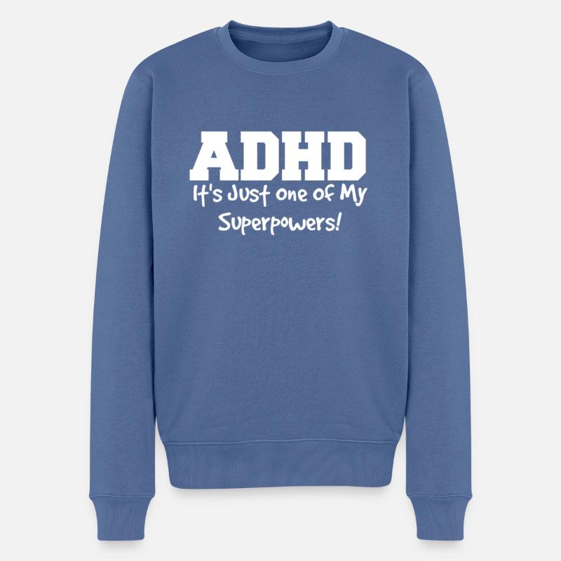 ADHS - Männer Premium Bio Pullover - Taubenblau