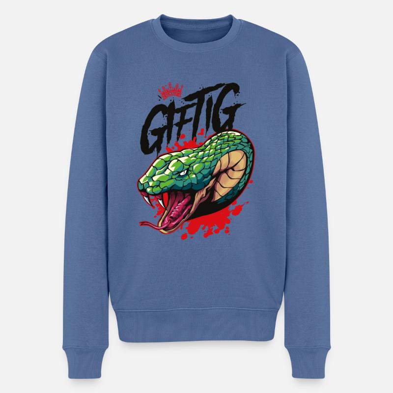 schlange giftig - Männer Premium Bio Pullover - Taubenblau