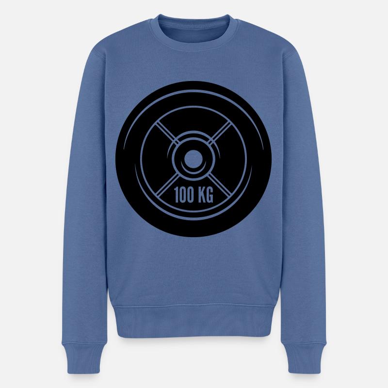 hantel icon gewichte - Männer Premium Bio Pullover - Taubenblau