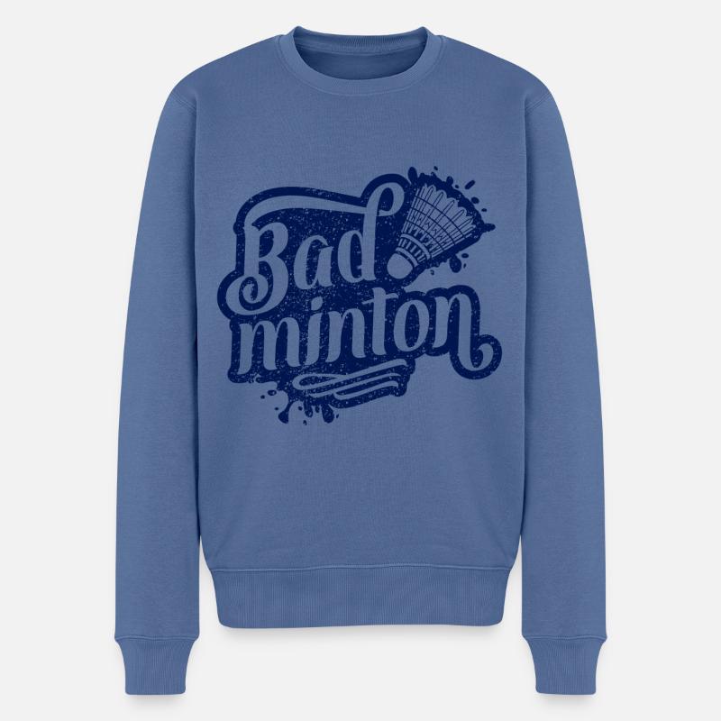 Sport de badminton - Pull Premium bio Homme - bleu pigeon