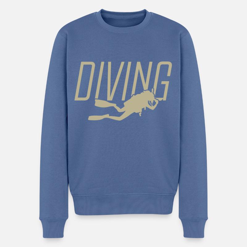 Tauchen Logo Scuba Dive - Männer Premium Bio Pullover - Taubenblau