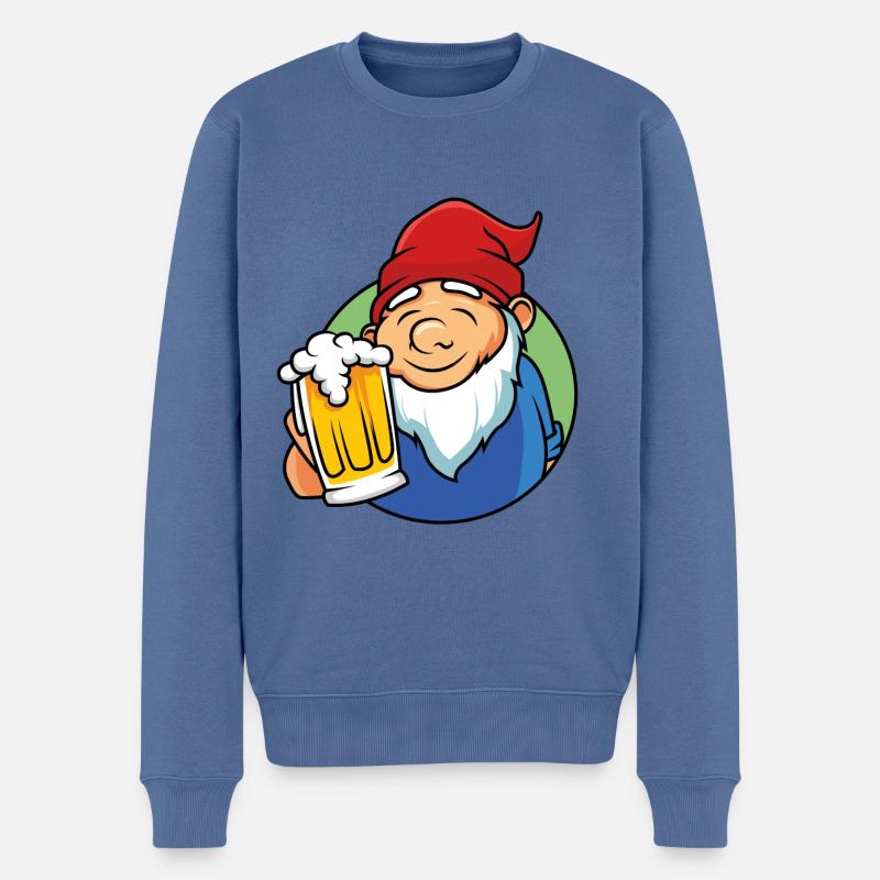gartenzwerg bier zwerg - Männer Premium Bio Pullover - Taubenblau