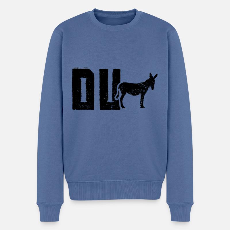 Du Esel Lustig Provokativer Spruch - Männer Premium Bio Pullover - Taubenblau