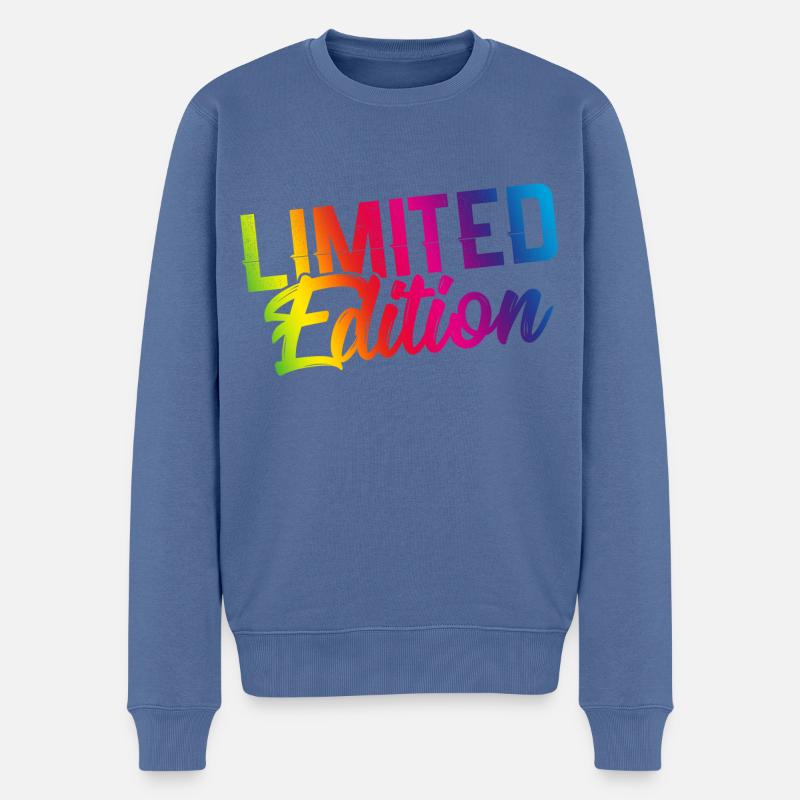 Limited Edition Spruch - Männer Premium Bio Pullover - Taubenblau
