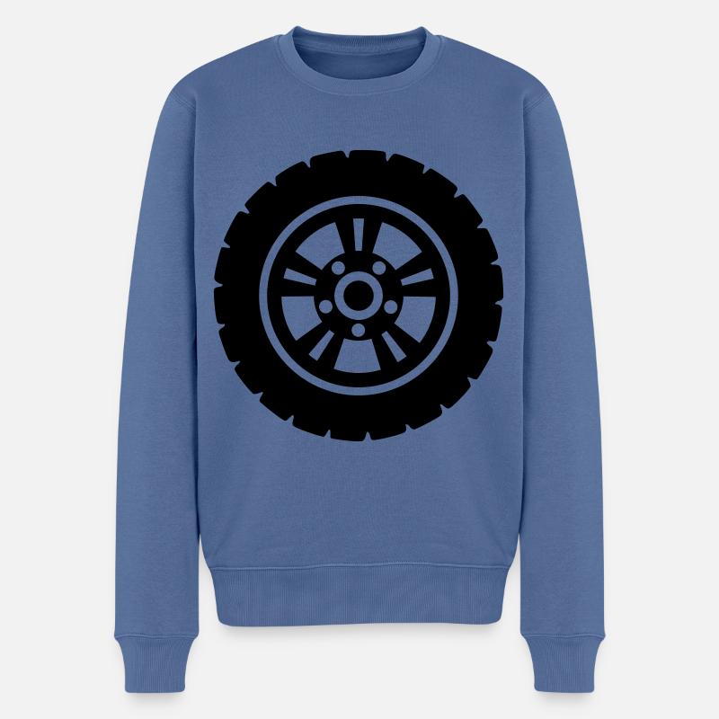 Reifen tuning - Männer Premium Bio Pullover - Taubenblau