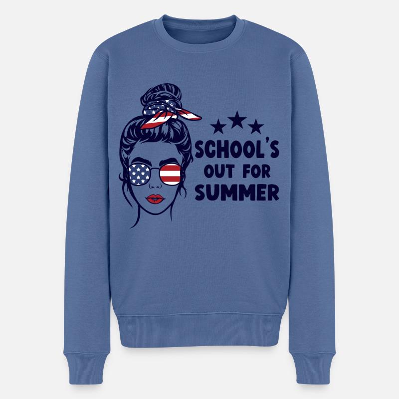 Les écoles sortent pour l’été Dernier jour d’école - Pull Premium bio Homme - bleu pigeon