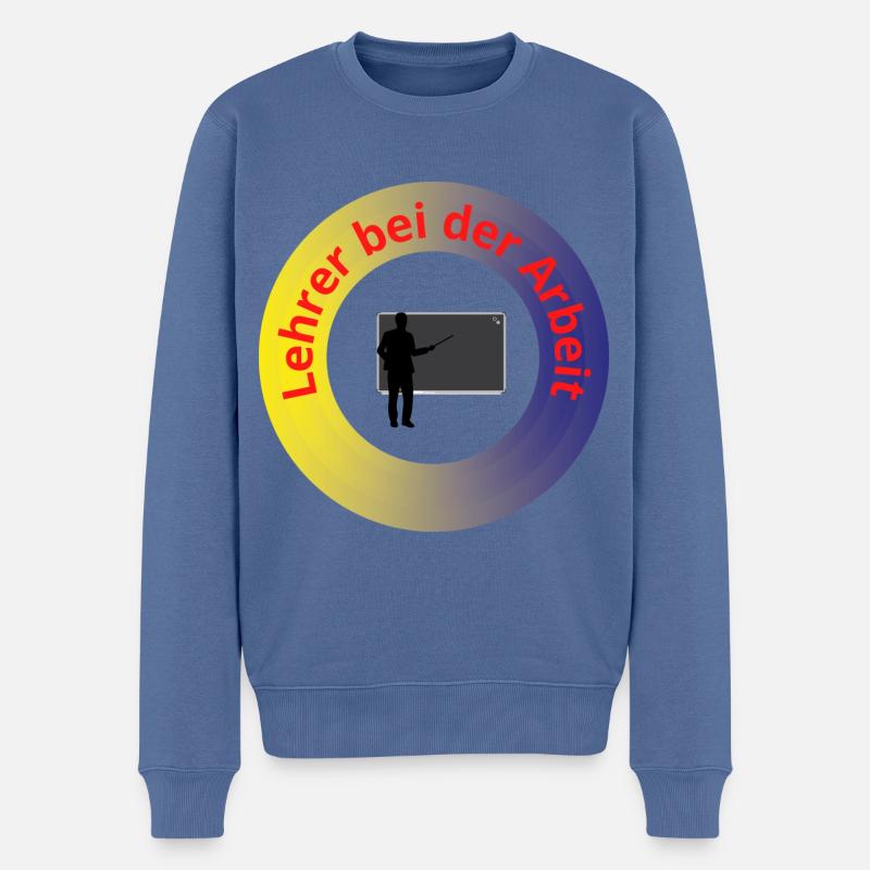 Lehrer bei der Arbeit - Männer Premium Bio Pullover - Taubenblau