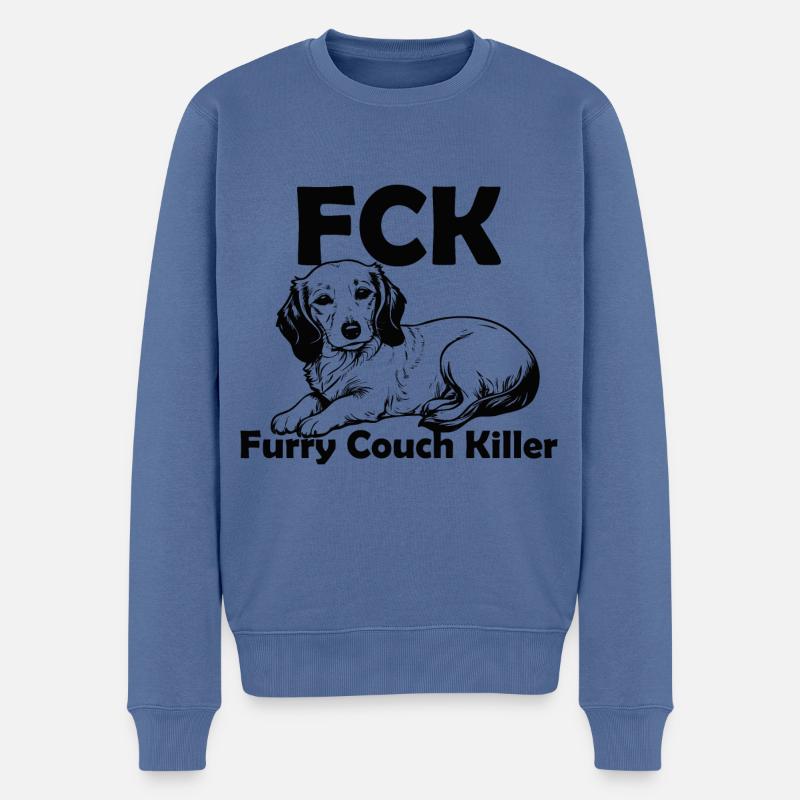 FCK - Furry Couch Killer - Männer Premium Bio Pullover - Taubenblau
