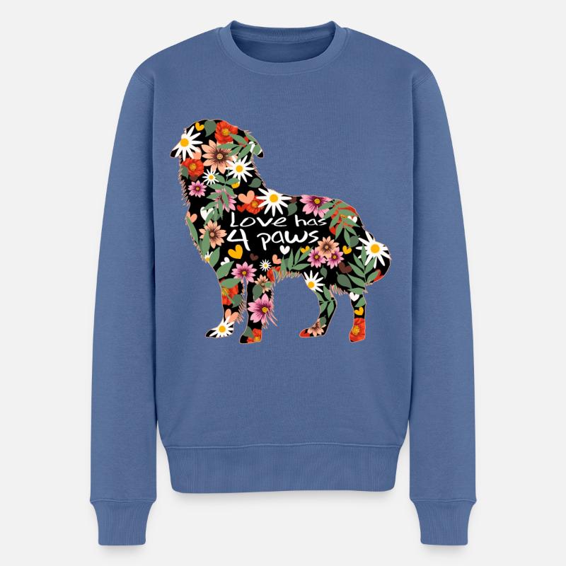 Hunderasse Australian Sheperd - Männer Premium Bio Pullover - Taubenblau