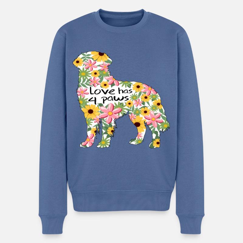 Bouvier Bernois amour pattes - Pull Premium bio Homme - bleu pigeon