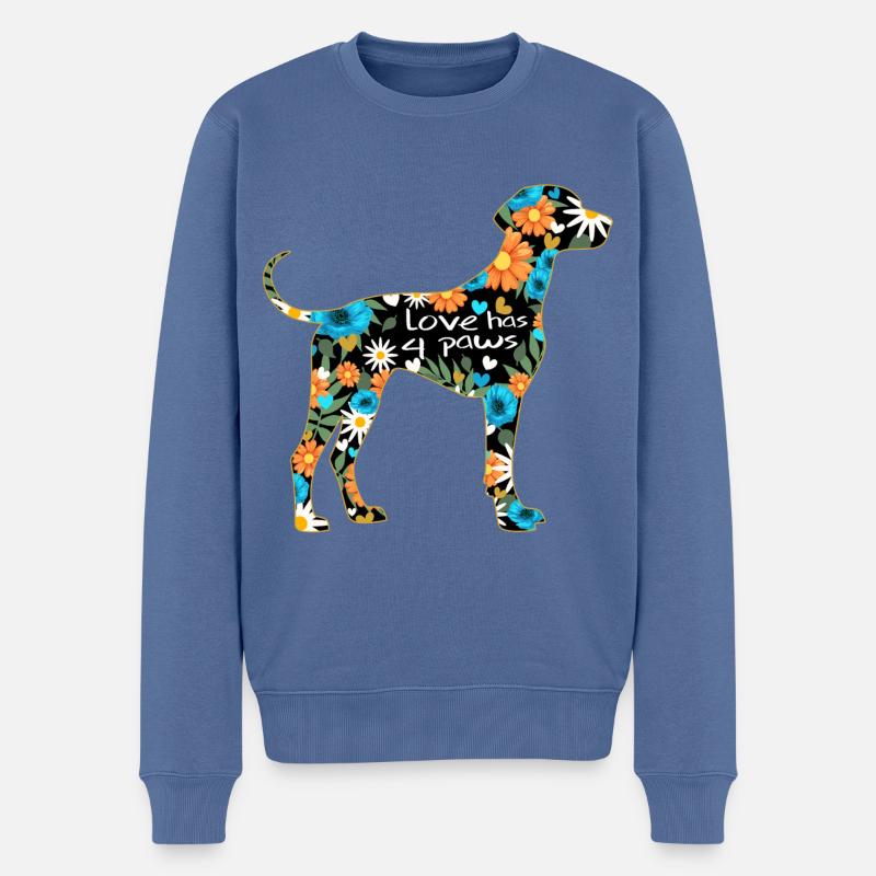 Weimaraner Hundemotiv - Männer Premium Bio Pullover - Taubenblau