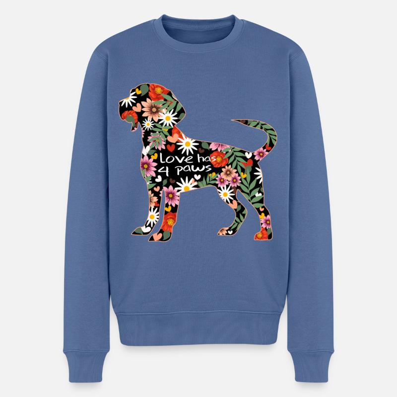Beagle Motiv - Männer Premium Bio Pullover - Taubenblau
