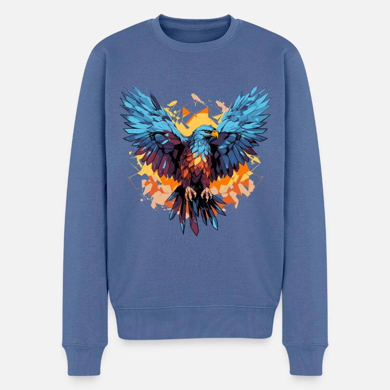 Adler fliegen - Männer Premium Bio Pullover - Taubenblau