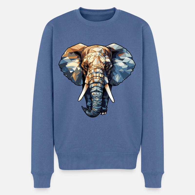 Elefant Stosszähne Elfenbein - Männer Premium Bio Pullover - Taubenblau