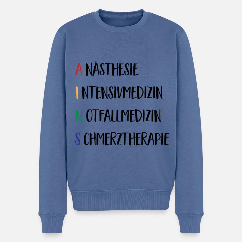 ains - Männer Premium Bio Pullover - Taubenblau