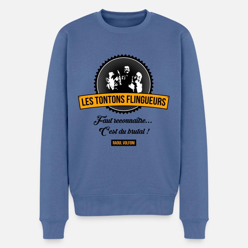 C'est du brutal ! - Pull Premium bio Homme - bleu pigeon