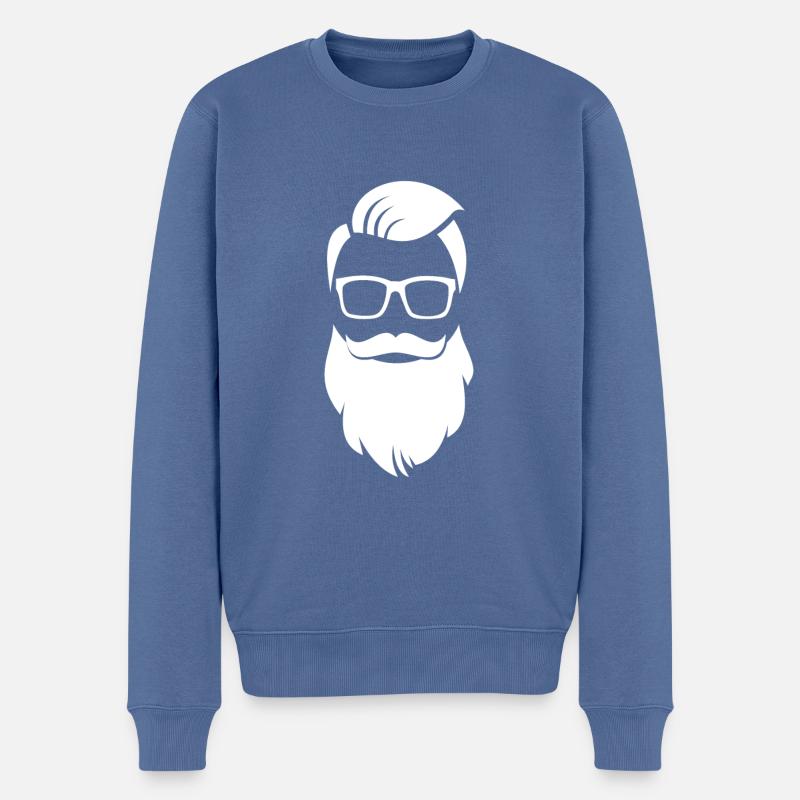 Hipster - Männer Premium Bio Pullover - Taubenblau