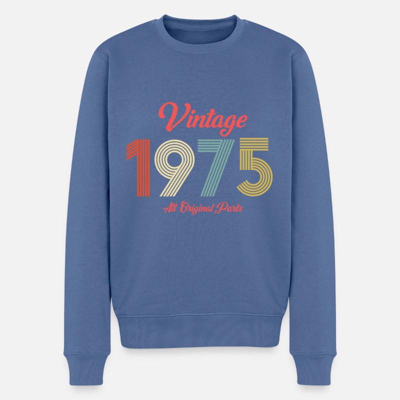 1975 - Männer Premium Bio Pullover - Taubenblau